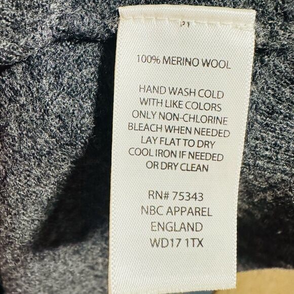 Ellen Tracy Tunic Sweater 100% Merino Wool Cardigan Women Gray Long Sleeve Belt - Picture 16 of 16